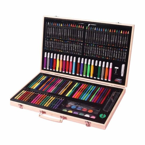Σετ Ζωγραφικής σε Βαλιτσάκι Ξύλινο 47.5x29.5cm 180 τμχ