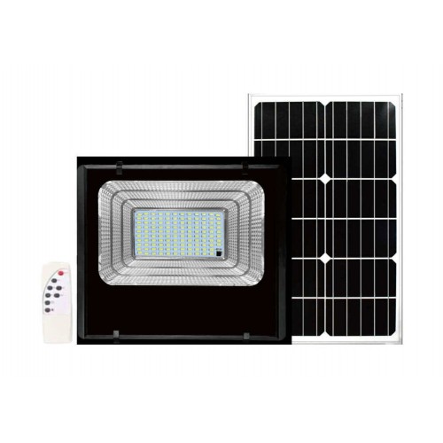 Eco Led 100W Αδιάβροχος Ηλιακός Προβολέας  με Πάνελ IP67 L-EC-