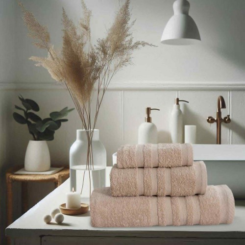 Σετ Πετσέτες Μπάνιου 3τμχ 100% beige COTTON 500gr/m² psts-1124